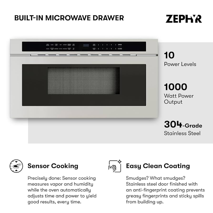 ドゥロワー drawer イヤーマフ Amazon.com: Zephyr 30 inch Built In Drawer Microwave Oven